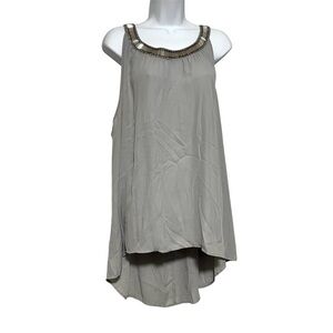 Torrid Gray Sleeveless Tunic Beaded Neckline Plus Size 3X Formal Long